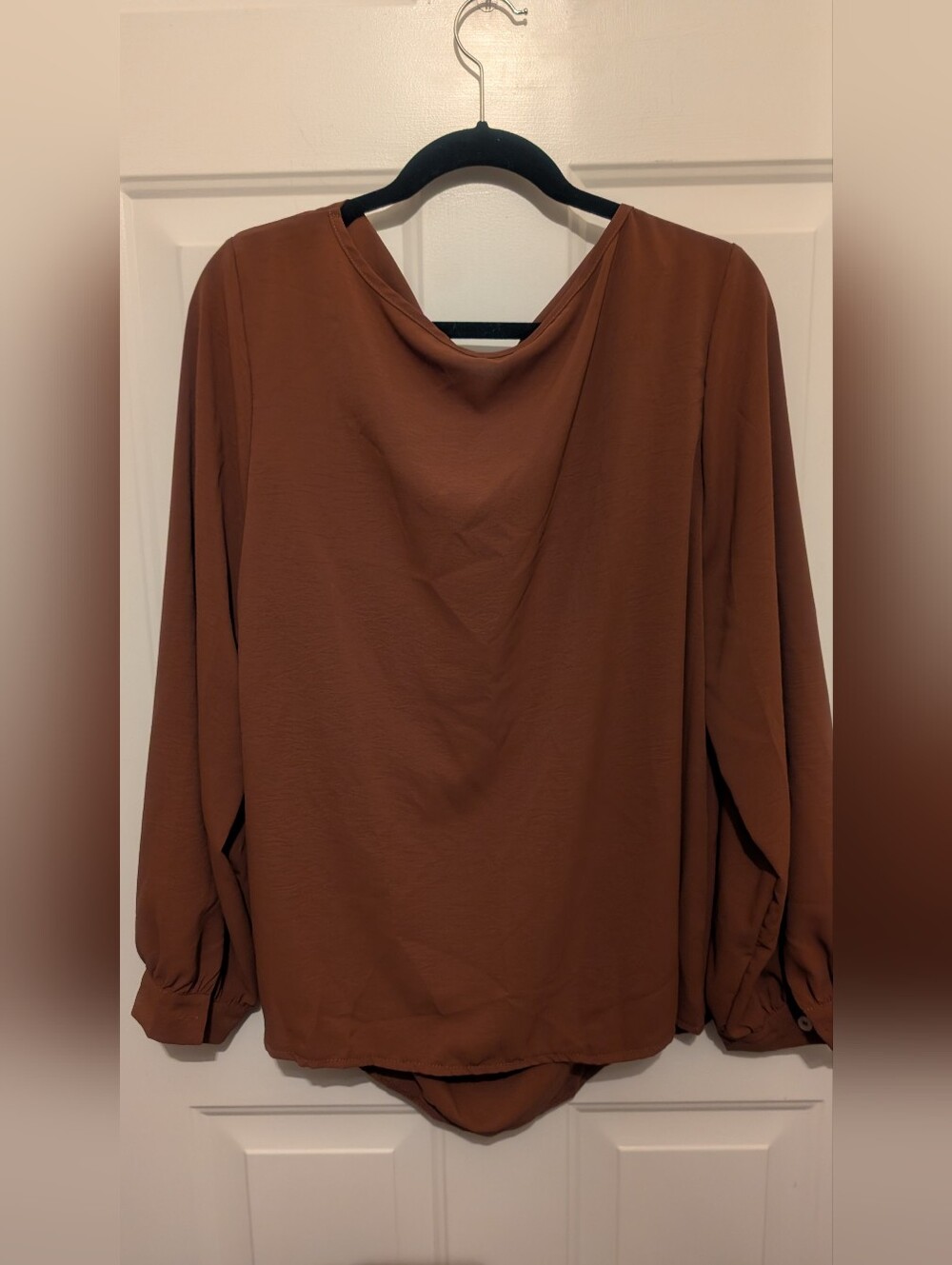 Draped Rose Accent Blouse Cowl Neckline Size 2X - Picture 2 of 2